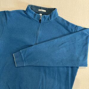 Peter Millar Melange LARGE BLUE 1/4  Q Zip Pullover Sweatshirt Men's‎ MF16K36